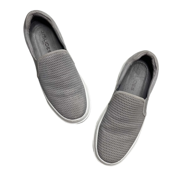 J/Slides Aileen Perforated Grey Platform Sneakers - Picture 2 of 10
